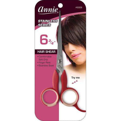 Annie International:Annie Professional Stainless Hair Shears With Soft Grip 6.75 Inch Asst Color:Burgundy