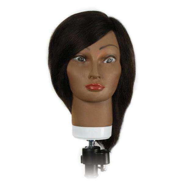 Annie Hairkins Series Mannequin Head 14In-16In Eunice 100% Human Hair
