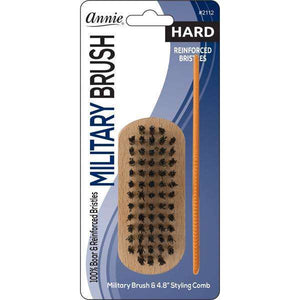
                  
                    갤러리 뷰어에 이미지 로드, Annie Hard Mini Military Boar Bristle Brush With Comb 4.8In Brushes Annie   
                  
                