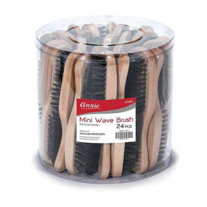 Annie International:Annie Hard Mini Wave Brush Boar & Nylon Bristle 24Ct