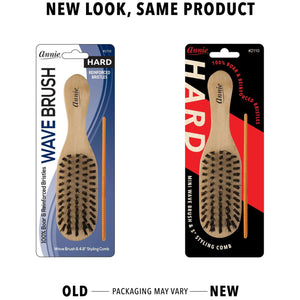 
                  
                    Load image into Gallery viewer, Annie Hard Mini Wooden Wave Boar Bristle Brush With Comb 4.8In Brushes Annie   
                  
                