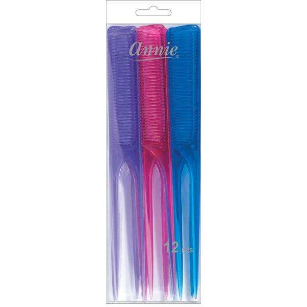 Annie Heavy Rat Tail Comb Set 12Ct Asst Color Combs Annie   