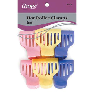Abrazaderas para rodillos calientes Annie, 6 unidades, color surtido