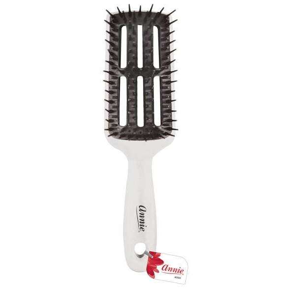 Annie I-FLOW Rectangular Vent Brush Large Pearly White Soft TPE Bristle Brushes Annie   