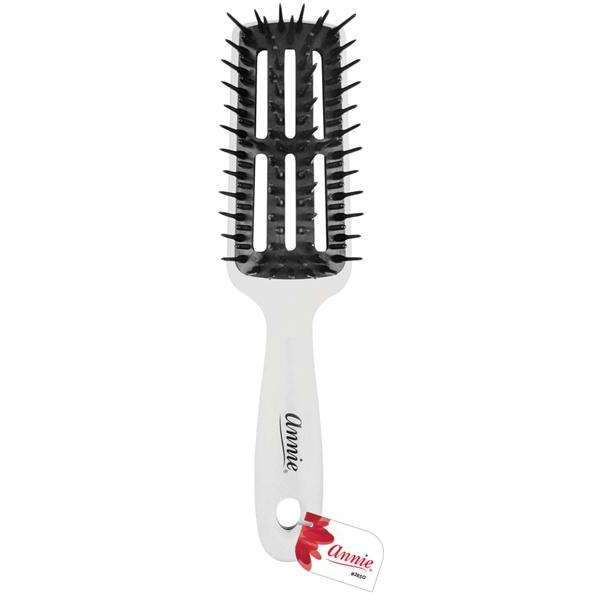 Annie I-FLOW Rectangular Vent Brush Small Pearly White Soft TPE Bristle Brushes Annie   