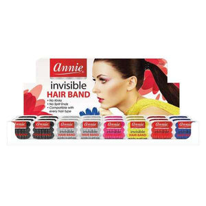 Annie International:Annie Invisible Hair Band Display, Bulk Elastic Hair Bands, Assorted Color
