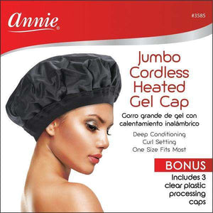 Annie International:Annie Jumbo Cordless Heated Gel Cap Black
