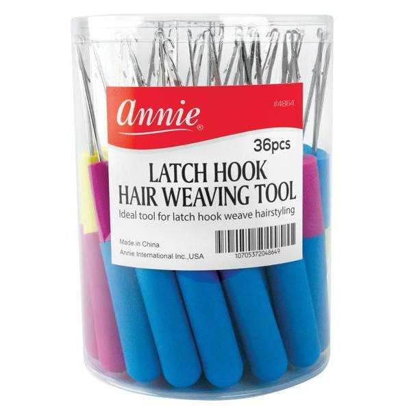 Annie Latch Hooks In Jar 36Ct Asst Color Wig Accessories Annie   