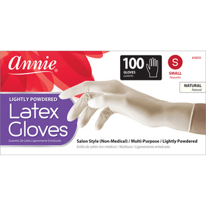 Annie International:Annie Lightly Powdered Latex Gloves, 100 Count Salon Gloves, White:Small
