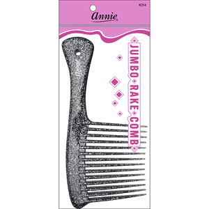 
                  
                    Load image into Gallery viewer, Annie Luminous Jumbo Rake Comb Asst Color comb Annie Black  
                  
                