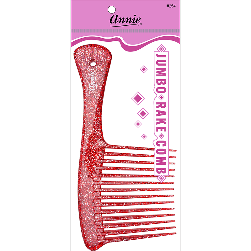 
                  
                    Load image into Gallery viewer, Annie Luminous Jumbo Rake Comb Asst Color comb Annie Red  
                  
                
