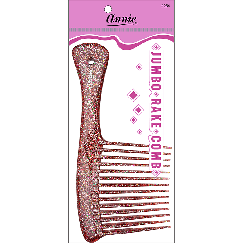 Annie Luminous Jumbo Rake Comb Asst Color comb Annie Silver/Rainbow  