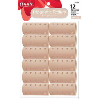 Annie Magnetic Rollers 1In 12Ct Beige