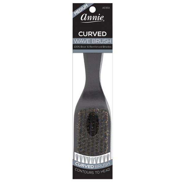 Annie Medium Wave Curved Handle 100% Pure Boar Bristles Brush Brushes Annie   