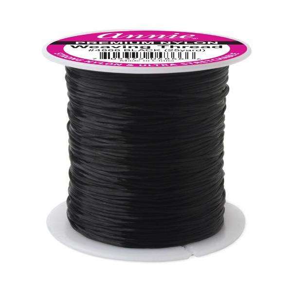 Annie Nylon Weaving Thread Black 25 Yards Weave Thread Annie   