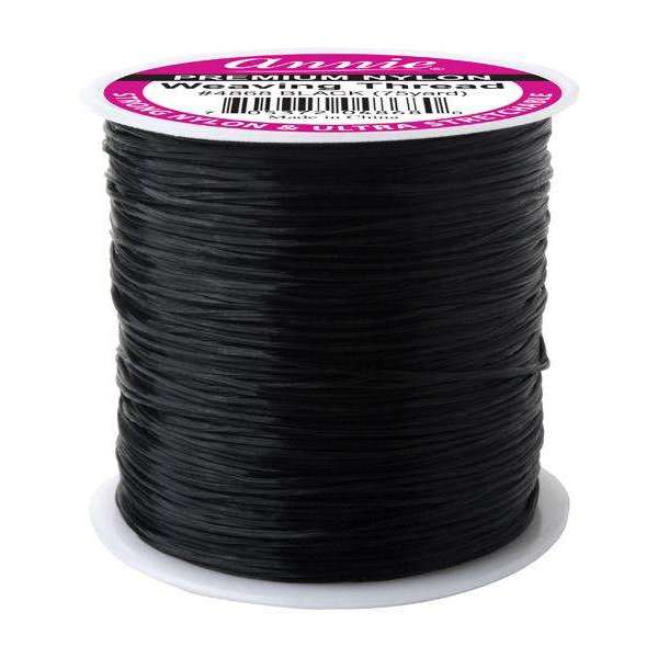 Annie Nylon Weaving Thread Black 75 Yards Weave Thread Annie   