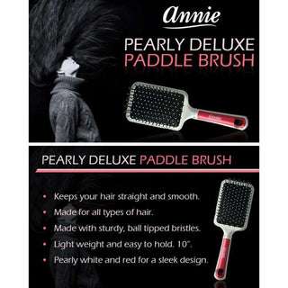 Annie Pearly Deluxe Paddle Brush Red