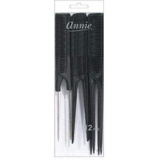 Annie Pin And Rat Tail Comb Combo 12Ct Black