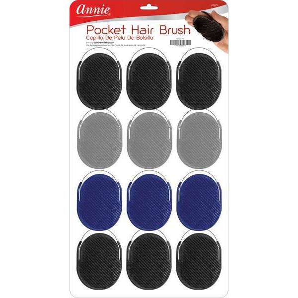 Annie Pocket Hair Brush 12Ct Asst Color Brushes Annie   