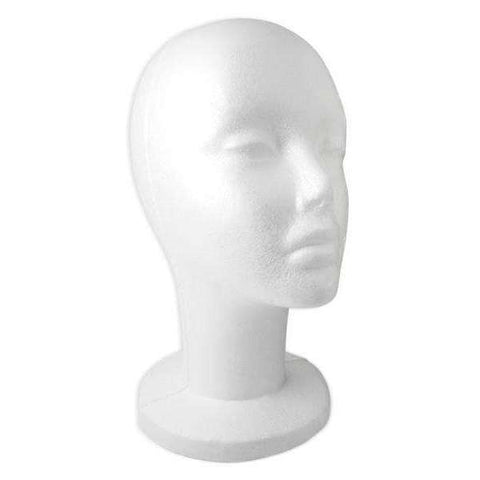 short female styrofoam foam mannequin head