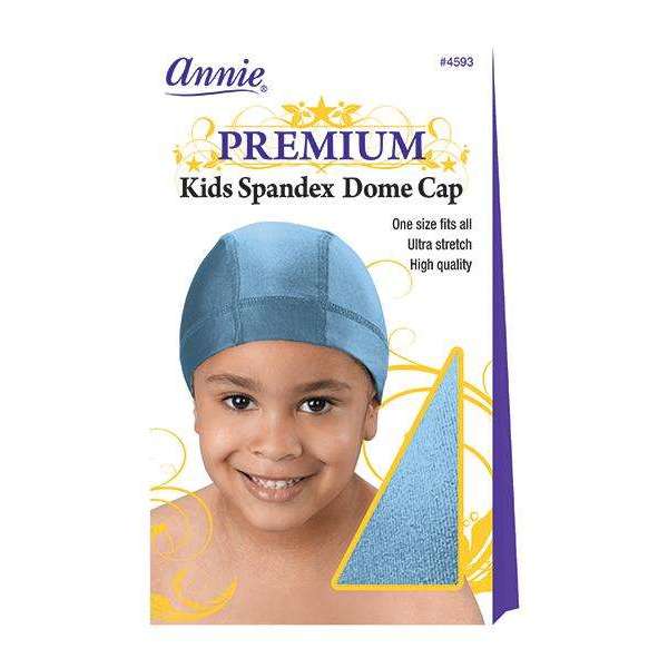 Annie Premium Kid Spandex Dome Cap Asst Color Hair Care Wraps Annie Sky Blue  