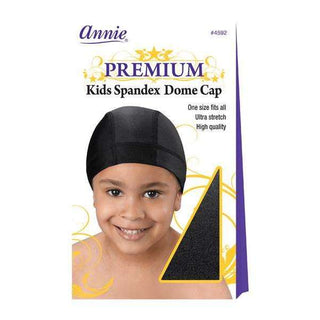 Annie Premium Kid Spandex Dome Cap Black