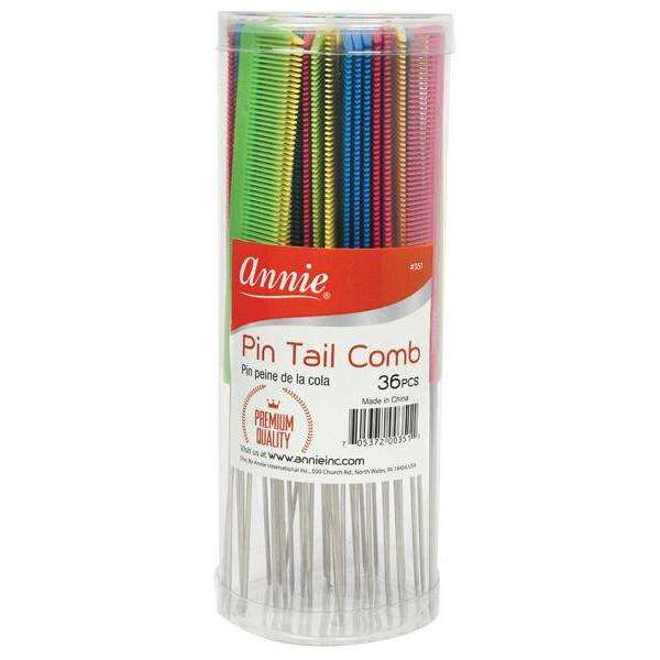 Annie Premium Pin Tail Comb 36ct Asst Color Combs Annie   