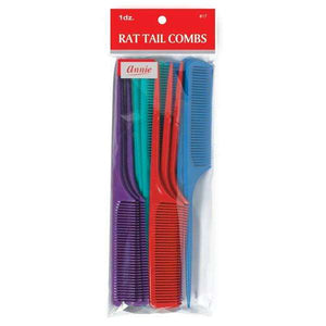
                  
                    Load image into Gallery viewer, Annie Rat Tail Comb Set 12Ct Asst Color Combs Annie   
                  
                