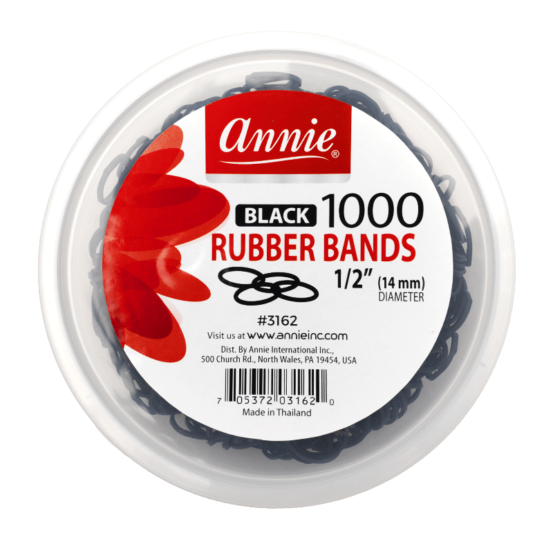 Annie Rubber Bands 1000Ct Black Rubber Bands Annie   