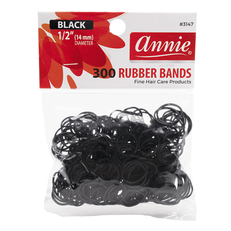 Annie Rubber Bands 300Ct Black Rubber Bands Annie   