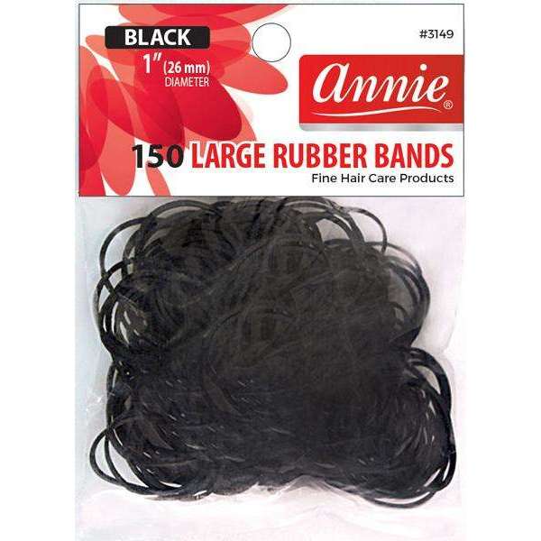 Annie Rubber Bands Large 150Ct Black Rubber Bands Annie   