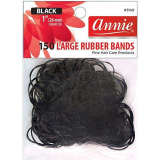 Annie Rubber Bands Large 150Ct Black