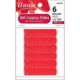 Annie Self-Gripping Rollers 1/2In 6ct Red