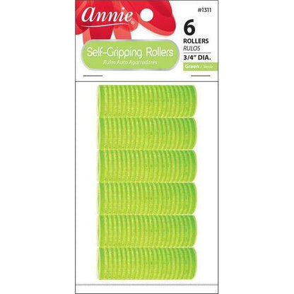 Annie International:Annie Self-Gripping Rollers 3/4In 6Ct Green