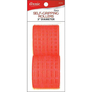 Annie Self-Gripping Rollers 3In 2Ct Red