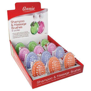 Annie International:Annie Massage Shampoo Brush Display 12pcs Asst Color