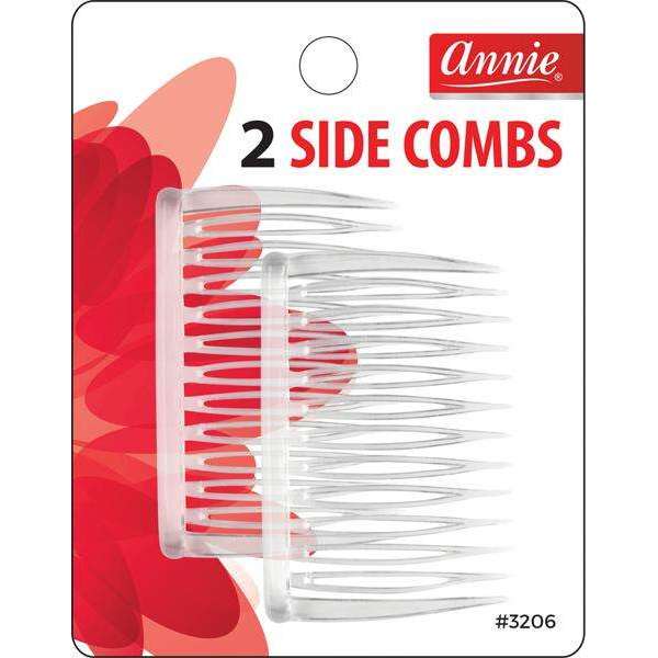 Annie Side Combs Medium 2Ct Asst Color Hair Combs Annie Clear  