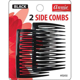 Annie Side Combs Medium 2Ct Black