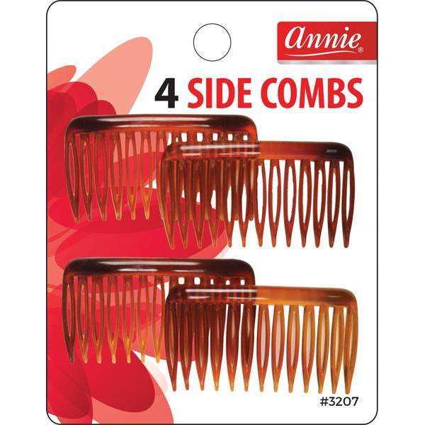 Annie International:Annie Side Combs Small 4Ct Asst Color:Tortoise