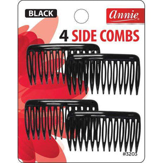 Annie Side Combs Small 4Ct Black