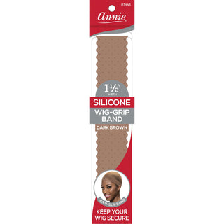 Annie - Diadema de silicona para peluca, color marrón oscuro translúcido