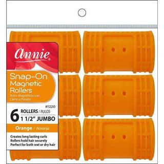 Annie Snap-On Magnetic Rollers Size Jumbo 6Ct Orange