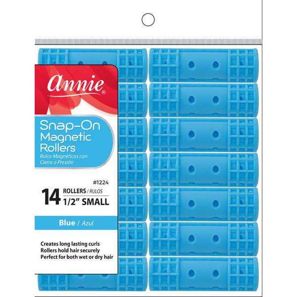 Annie Snap-On Magnetic Rollers Size S 14Ct Blue