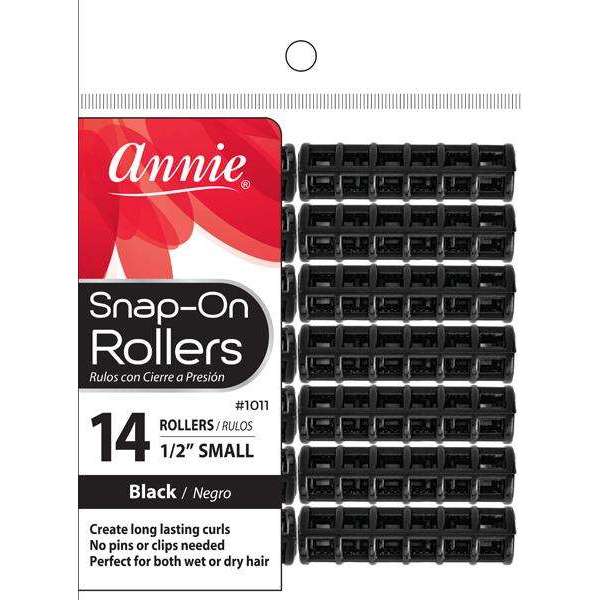 Annie Snap-On Rollers Size S 14Ct Black Snap-On Rollers Annie   