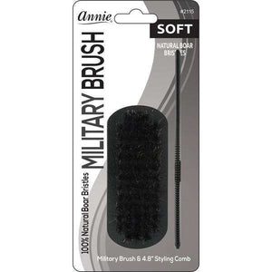 
                  
                    Load image into Gallery viewer, Annie Soft Mini Military Boar Bristle Brush With Comb 4.8In Brushes Annie   
                  
                