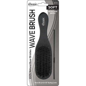 
                  
                    Load image into Gallery viewer, Annie Soft Mini Soft Wave Boar Bristle Brush with Comb 4.8in Brushes Annie   
                  
                