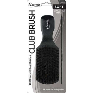 
                  
                    Load image into Gallery viewer, Annie Soft Wood Club Boar Bristle Brush With Comb 7 in Brushes Annie   
                  
                