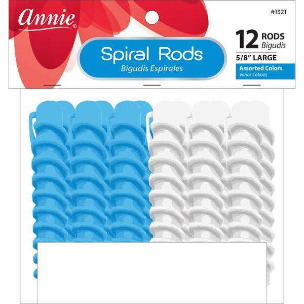 Annie Spiral Rods Size L 12Ct White and Blue Spiral Rods Annie   