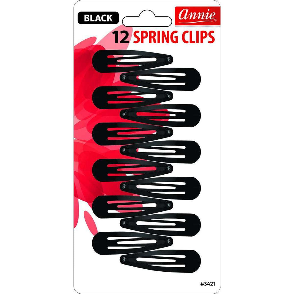 Annie Spring Clips 12ct Black