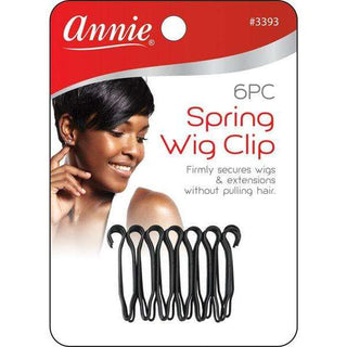 Clip para peluca Annie Spring, 6 quilates, negro